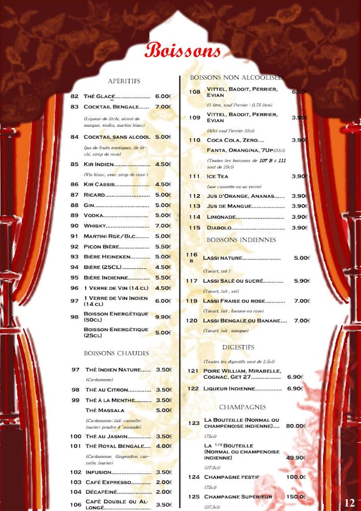 Le Tigre du Bengale - Menu Image 2